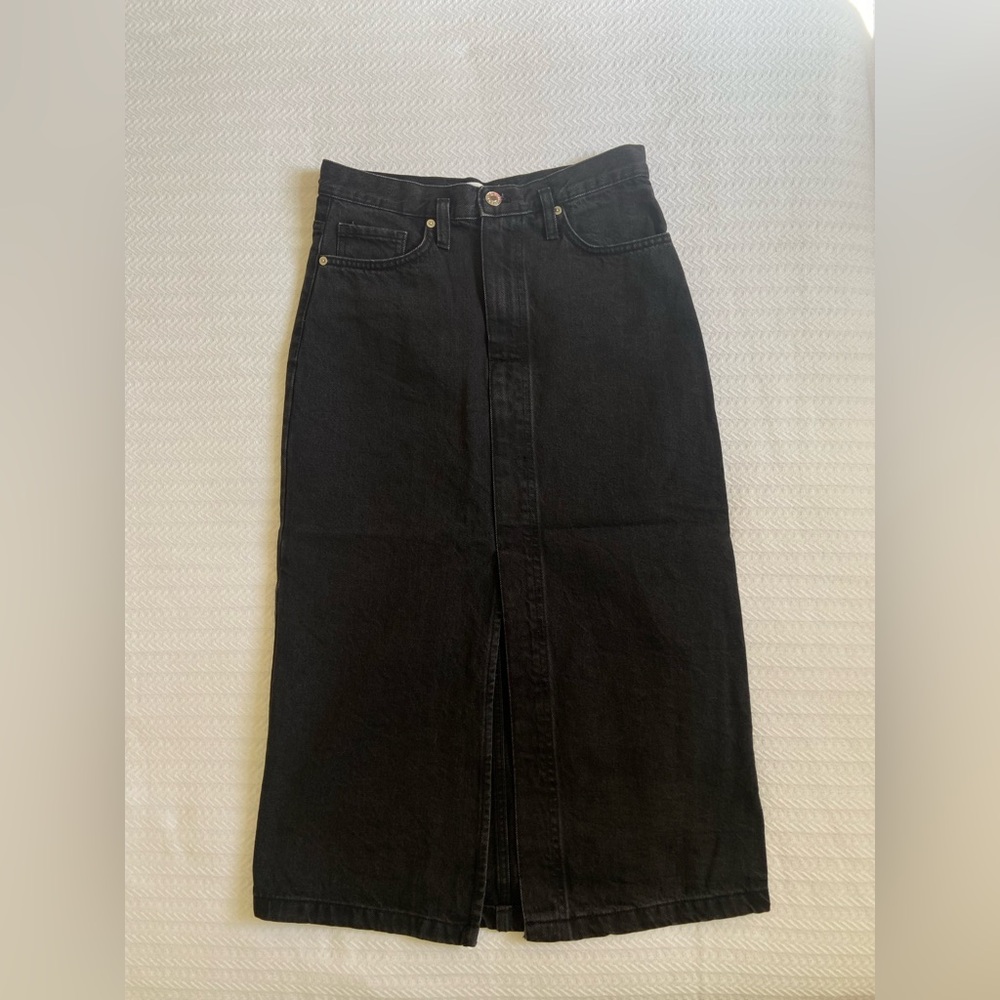 Mango denim midi skirt